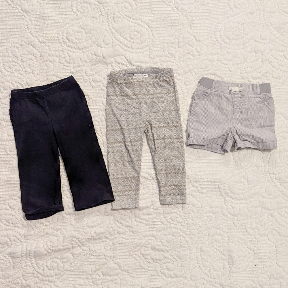 Jumping Beans Girls Bottoms, Set of 3, 18M